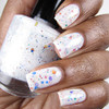 KBShimmer Oh Splat White Glitter Nail Polish with Rainbow Glitters 05 oz Full Sized Bottle