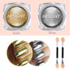 Metallic Chrome Powder Hisight 2 pcs Nail Art Mirror Glitter Chrome Pigment Powder Dust Nail Sequins Gold Silver Color N