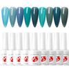 Major Dijit Jelly Gel Nail Polish Set 9 Colors Navy Blue Cyan Deep Blue Translucent Crystal Nail Polish Kit Soak Off UV