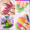 MIZHSE Reflective Diamond Gel Nail Polish Kit 12 Pcs Colorful Glitter Soak Off UV LED Gel Polish Sparkly Home Manicure N