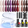 MEFA Gel Nail Polish Set 23 Pcs Pastel Hot Pink Sage Green Blue Bright Spring Colors Gel Polish Set Macaron Colors Soak
