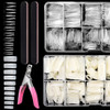 1000PCS Square Nail Tips for Acrylic Nails Professional Fake Clear Natural Acrylic Short Square French Artificial False