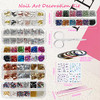 Zoance Nail Art Stickers Rhinestone Set 13 Large Sheets Water Transfer Flowers Leaves Nail Decals for Nails Design DIY M