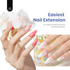 Beetles Gel Nail Kit Almond Nail Tips Easy Nail Extension Set 9 In 1 Nail Glue Gel with Pre shaped Medium Almond Nail Ti