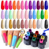 SAVILAND 33PCS Gel Nail Polish Kit 30 Colors Gel Polish Nail Art Set with Base Glossy Matte Top Gel Manicure Starter Kit
