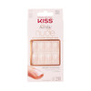 Kiss Salon Acrylic Nude French 28 Count Medium Length Flat Pack of 3