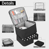 Buruis DoubleLayer Nail Polish Organizer Bag Holds 27 Bottles 15ML05 FLOZ or Larger Nail Tools Dryer Storage Case with A