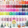 Lavender Violets 36 Colors Dip Powder Nail Kit Starter Quick Drying Dipping Powder Colors Set French Nail Nude Neon All