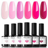 modelones Color Changing Gel Nail Polish Set 6 Colors Sheer Pink Glitter Temperature Mood Changing Blue Green Orange Gel