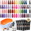 Modelones 133pcs Poly Extension Gel Nail Kit 32 Colors All Seasons Poly Gel kit with Nail Forms Lamp Slip Solution Build