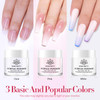 BORN PRETTY Acrylic Nail Kit Acrylic Powder Clear White Pink Liquid Set with Nail Forms Brush Pen File Glass Container B