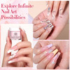 BORN PRETTY Acrylic Nail Kit Acrylic Powder Clear White Pink Liquid Set with Nail Forms Brush Pen File Glass Container B