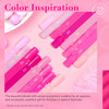 AZUREBEAUTY Dip Powder Nail Starter Kit with Matte Coat 8 Hot Pink Glitter Neon Summer Color Dipping Powder Liquid Set w