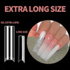 UNA GELLA Nail Tips Square XXL Tips 120 PCS No C Curve Gel Tips Extra Long Square Straight Nails Half Fake Nail Tips No