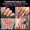 UNA GELLA Short Almond Round Fake Nails 216pcs Almond Press on Nails Preshape Oval Gel Nail Tips for Full Cover Acrylic