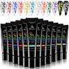 SEISSO Stamping Nail Polish Gels 12 Colors Stamping Gels 025 Fl Oz Soak Off Printed Gel UV Stamp Nail Gel for Nail Stamp
