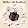 modelones Nail Glue Gel with Top Coat and Prep Dehydrator 3 PCS 15ml 9 in One Gel Glue Kit for Easy Nail Extension No Wi