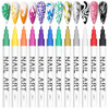 Kalolary 3D Nail Art Pens Set 12 Color Pens DIY Nail Art Beauty Adorn Manicure Tools