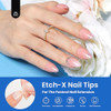 Beetles Gel Nail Tips Easy Nail Extension Etch X Nail Tips 12 Sizes 504Pcs Short Almond Half Matte Nail Tips Gelly Tips