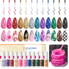 Beetles Nail Art Gel Liner Polish 12 Colors Reflective Glitter Gel Nail Polish Gold Silver Pink Blue Purple Brown Black
