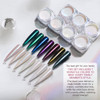 Pretty Diva 7 Colors Pearl Chrome Powder Set Magic White Pearl Chrome Powder for Nails Aurora Iridescent Pearl Nail Chro