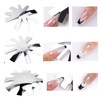 Acrylic Nail French Tip Tool Kit 6pcs Silver French Tip Cutter Edge Trimmer Easy Smile Line Acrylic V Cut Nails Manicure