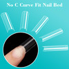 LIONVISON No C Curve Square Nail Tips XXL 12 Sizes Tapered Square Nails Tips Half Cover Extra Long Clear Straight Nail T