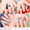 MEET ACROSS 12 Colors Spider Gel for Nail Art With Liner Brush Soak off UV LED Elastic Drawing Gel Nail Art Design Paint