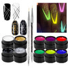 10 Colors Luminous Spider Gel UV Gel Nail Polish with 2 Nail Art Line Pen Tools DIY Glow in The Dark Nail Art Drawing Ge
