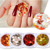 Fall Nail Art Maple Leaf Shape Holographic Glitter Flake Sequins Red Yellow Silver Orange 4 Mixed Colors Manicure Tips f