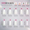 krofaue 500PCS Soft Gel False Nails Tips Half Cover Acrylic Nail Tips 10 Sizes Lady French Style Acrylic Artificial Tip