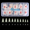 Kissbuty 500 PCS Stiletto Nails Natural Color Sharp Ending False Acrylic Nail Art Tips 10 Sizes With Box Perfect Length