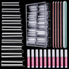 HNYYZL Extra Long Square ABS False Nail Tips 240Pcs Kit with C Curve Nail Glue File for Salon Home DIY