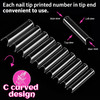 HNYYZL Extra Long Square ABS False Nail Tips 240Pcs Kit with C Curve Nail Glue File for Salon Home DIY