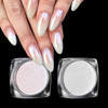 Pretty Diva White Pearl Chrome Nail Powder 2 Colors Pearl Nail Powder Ice Transparent Aurora Chrome Nail Powder High Glo