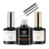 modelones Builder Nail Gel with Gel Top Coat 3Pcs Clear Builder Nail Kit for Thickening Apex Building Extension Rhinesto
