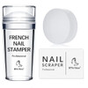 BTArtbox French Nail Stamper French Tip Nail Tools with Nail Scraper and Replaceable Stamper Head 100Time Using Silicone
