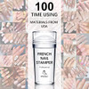 BTArtbox French Nail Stamper French Tip Nail Tools with Nail Scraper and Replaceable Stamper Head 100Time Using Silicone