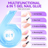 gelike ec 6 in 1 Nail Glue Gel 2 Pcs Gel Nail Polish for Press on Nails Nail Glue Strong Easy and Long Last for False Ac