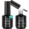 Beetles Gel Nail Glue and No Wipe Top Coat Kit 2Pcs 15ml 9 In 1 UV Nail Glue for Acrylic Nail Tips Clear Press On Nails