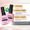 AIMEILI Gel Nail Polish No Wipe Top and Base Coat Set Shine Finish Long Lasting Soak Off Gel Nail Lacquer 2 x 10ml