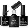 Beetles Matte Top Coat Gel Nail Polish Gel Top Coat Base Set 3Pcs Matte Shiny Top Coat Nail Polish and Base Coat No Wipe