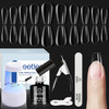 Beetles Soft Gel Nail Kit Medium Coffin Easy Nail Extension Set 5 In 1 Nail Glue Base Coat with Pre shaped Nail Tips and