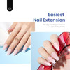 Beetles Soft Gel Nail Kit Medium Coffin Easy Nail Extension Set 5 In 1 Nail Glue Base Coat with Pre shaped Nail Tips and