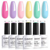 RARJSM Cotton Candy Gel Nail Polish Kit Pastel Gelpolish Macaron Colors Collection Pink Purple Yellow Green Blue Nail Po