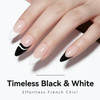 Makartt Gel Nail Polish Liner Set 8ML 2 Colors White and Black for French Nail Art French Tips Swirls DIY Manicure Soak