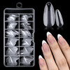 AddFavor 240pcs Almond Nail Tips Clear Full Cover Medium Length Short Almond Fake Nails Acrylic Gel Nail Tips for Salon