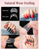MORGLES Clear Acrylic Nail Tips 500 Pcs French Nail Tips Square Half Cover with Glue Clipper Files and Cuticle Fork for