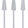 3 Pieces Tapered Barrel Carbide Nail Drill Bit 3 Sizes Carbide Nail Drill Bit Acrylic File Cuticle Art Tools for Gel Man