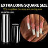 UNA GELLA Nail Tips Square Fake Gel Nails Tips 120 PCS No C Curve XXL Extra Long Full Cover Square Straight Curved Taper